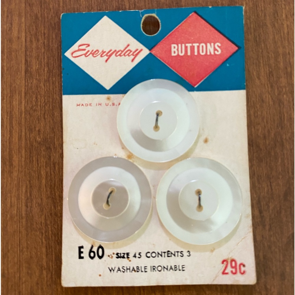 Vintage white opalescent plastic buttons E60